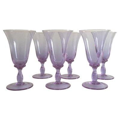 Mid-Century Purple Murano Glasses, Venice, Italy, 1960s, Set of 6 for sale  at Pamono