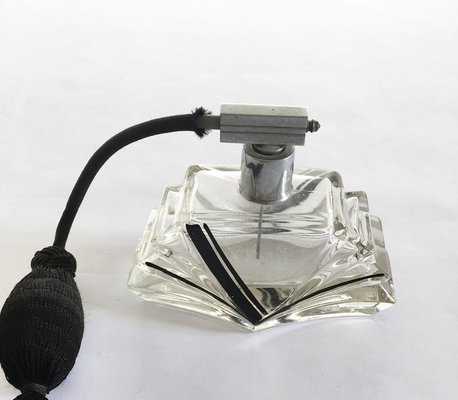 Glass Perfume Sprayer with Black Silk Air Pump, 1930