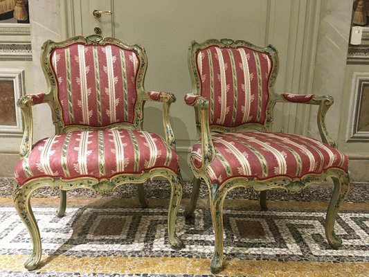 Pair of Cream Lacquered Frame Fauteuils Pair of Cream Lacquered Frame Fauteuils