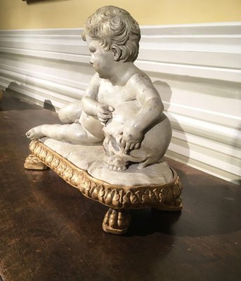 【まりも】【ホワイト額装セット】【DEATH NYC】 Memento Mori Child Skull Figure Sculpture, Faux White Marble, Late