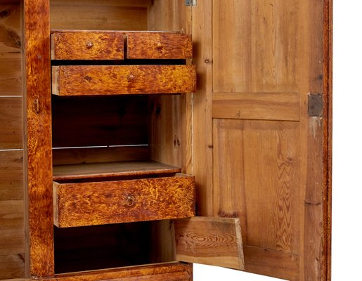 19th Century Swedish Traditional Ragwork Pine Cupboard, 1860 for