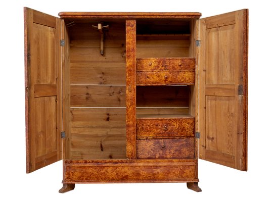 19th Century Swedish Traditional Ragwork Pine Cupboard, 1860 for