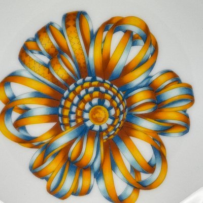 Cocarde de Soie Soup Plates from Hermès, 1980s, Set of 6 for sale
