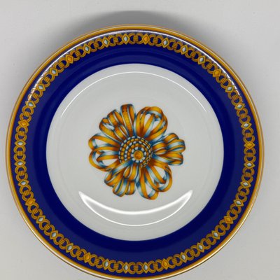 Cocarde de Soie Soup Plates from Hermès, 1980s, Set of 6 for sale