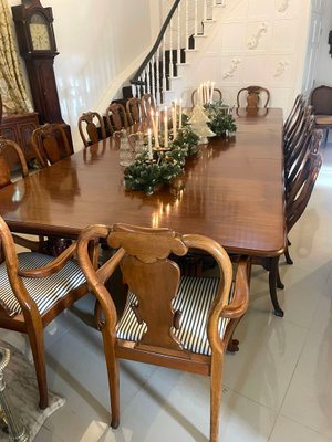 Large Victorian 16/20 Seater Figured Mahogany Dining Table, 1850s