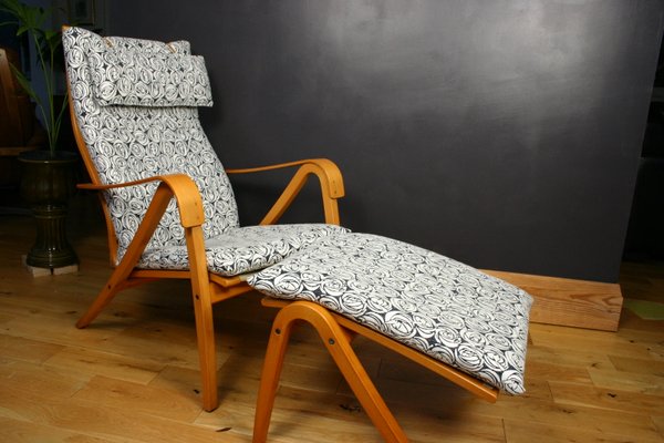 Set of Vintage Chair with Footstool by Simo Heikkila for Ikea