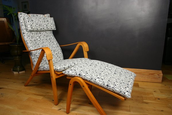 Set of Vintage Chair with Footstool by Simo Heikkila for Ikea