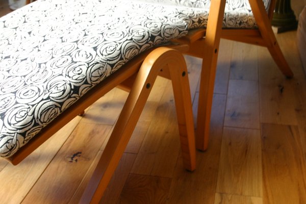 Set of Vintage Chair with Footstool by Simo Heikkila for Ikea