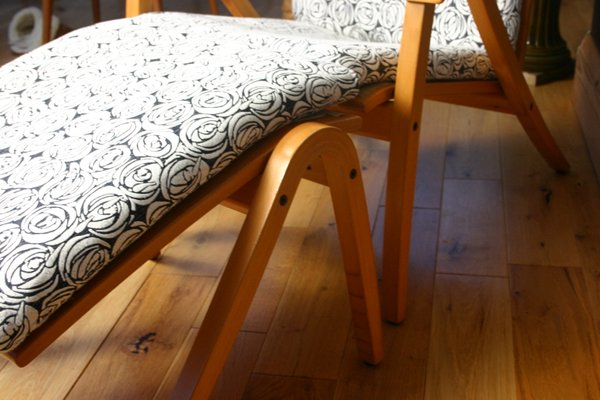 Set of Vintage Chair with Footstool by Simo Heikkila for Ikea
