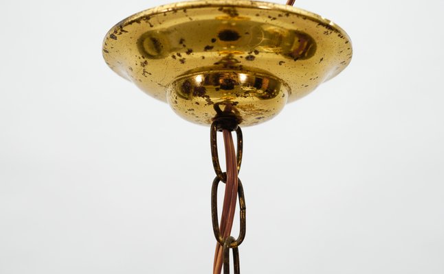 A Gilt Brass and Glass Flushmount Light fixture by Lobmeyer A Gilt Brass and Glass Flushmount Light fixture by Lobmeyer