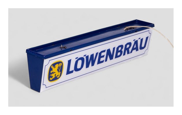 Vintage Beer Lighted Sign in Plastic and Iron from Löwenbräu for