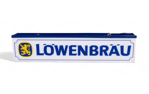 Vintage Beer Lighted Sign in Plastic and Iron from Löwenbräu for