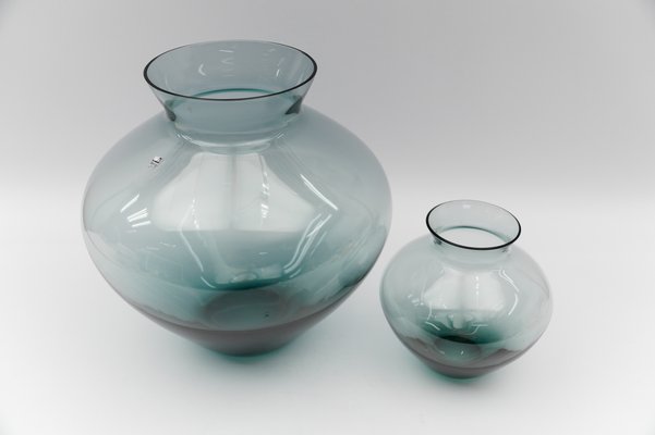 独1950年代　W. Wagenfeld for WMF トルマリンNo.453 Tourmaline Blue Heart Vases by Wilhelm Wagenfeld for WMF, 1960s