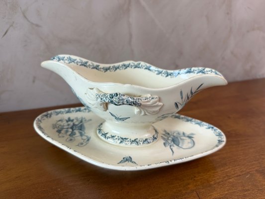 Service De Table En Porcelaine Badonviller / Luneville – Motif Fleur, Assiettes Incluses – Vaisselle Ancienne