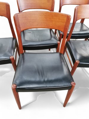 Chair in Teak and Leather by Henning Kjærnulf for KS Møbler, 1960s