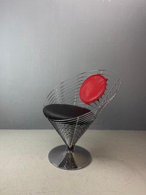 Danish Wire Cone Chair attributed to Verner Panton for Fritz
