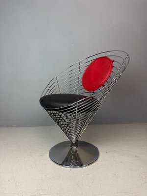 Danish Wire Cone Chair attributed to Verner Panton for Fritz