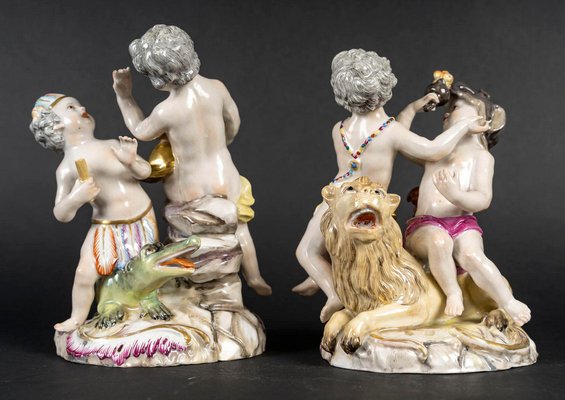 Antique Figurines from Meissen Porcelain, Set of 2 for sale at Pamono