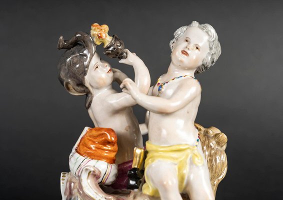Antique Figurines from Meissen Porcelain, Set of 2 for sale at Pamono