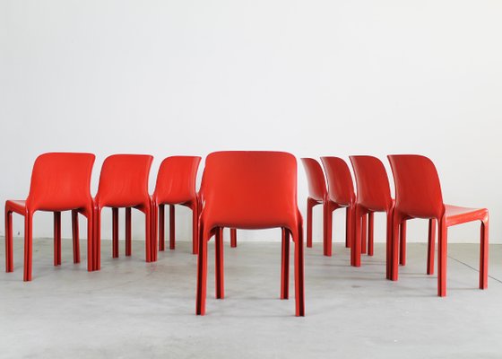 2002s, Heller, for Magistretti Vico by Chairs Selene Red Italy Magisteretti Vico Selene Heller その他 Set 9 of その他