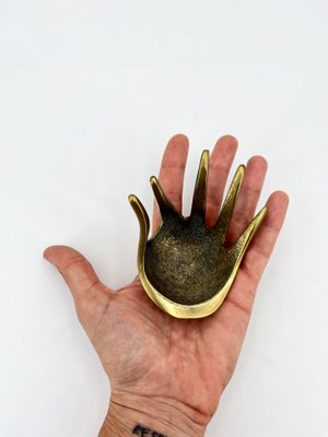 Mid-Century Hand Ashtray in Brass attributed to Walter Bosse for