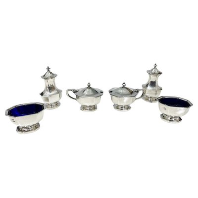 English Silver Condiment Set attributed to Mappin & Webb