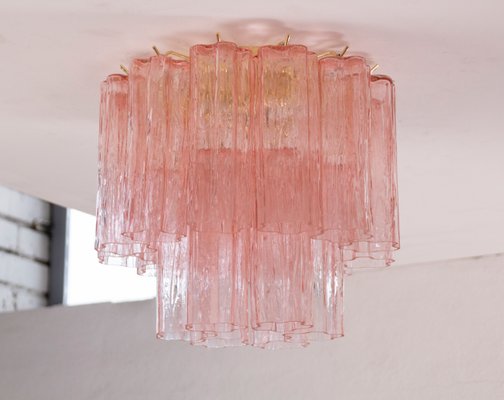 Deckenlampe mit Rosa Muranoglas, Italien, 1990er bei Pamono kaufen