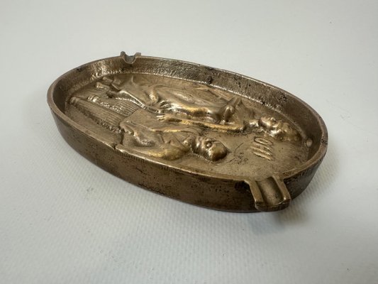Cendrier En Bronze Signé MQ 1939 - Modèle Vintage AN - Occasion