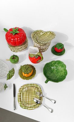Vintage Italian Red Tomato Tureen in Majolica Ceramic, 1970s for