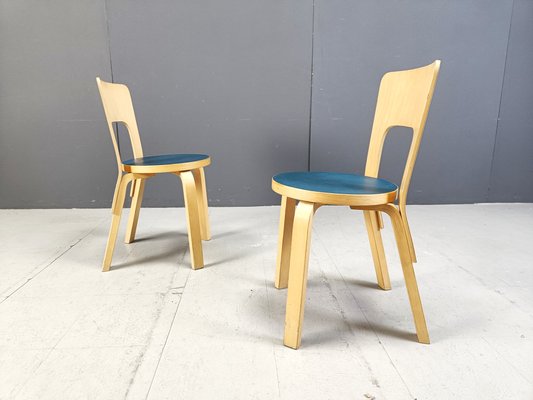 Model 66 Dining Chairs by Alvar Aalto for Artek, 1960s, Set