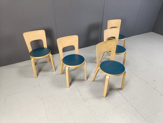 Model 66 Dining Chairs by Alvar Aalto for Artek, 1960s, Set