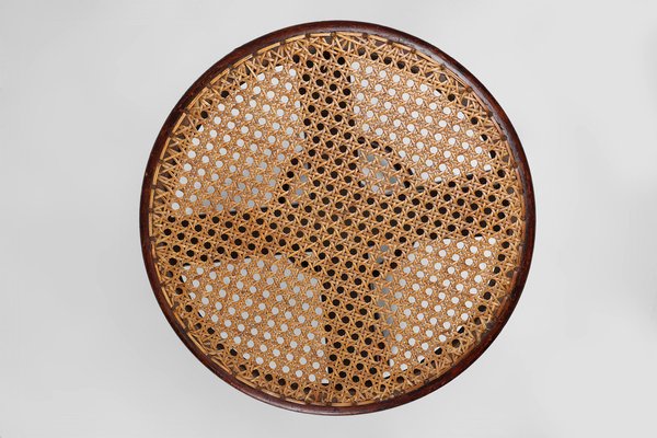 Tabouret De Piano Thonet En Bois Courbé Et Cannage - Début 20e - Art Déco