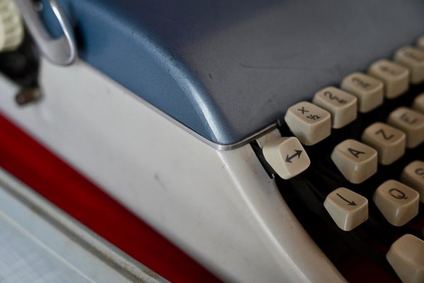Vintage Blue Japy Script Typewriter, 1960s for sale at Pamono