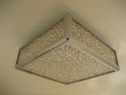 Vintage Ceiling Lamp With Plastic Sheets In Chrome Frame For At Vintage Ceiling Lamp With Plastic Sheets In Chrome Frame 1