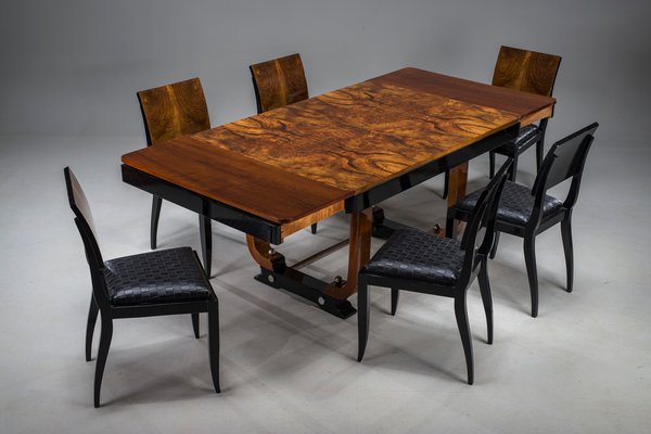 Mobilier De Poupée Ancien - Salle à Manger Art Déco Avec Chaise Et Table