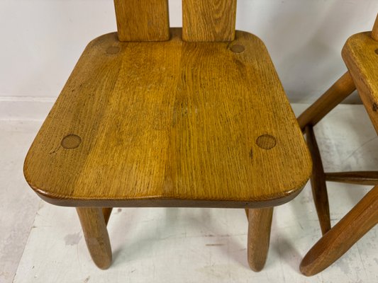 Oak Dining Chairs by De Puydt, 1960s, Set of 4 for sale at Pamono