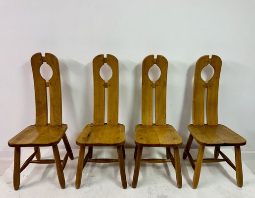 De Puydt チェア Oak Dining Chairs by De Puydt, 1960s, Set of 4 for sale at Pamono