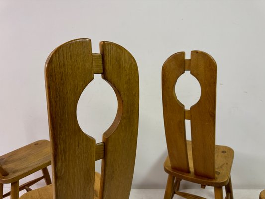 Oak Dining Chairs by De Puydt, 1960s, Set of 4 for sale at Pamono
