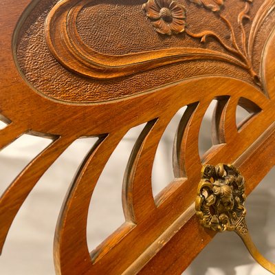 Art Nouveau Coat Hanger with 4 Plastic Brass Hooks, 1890s for sale