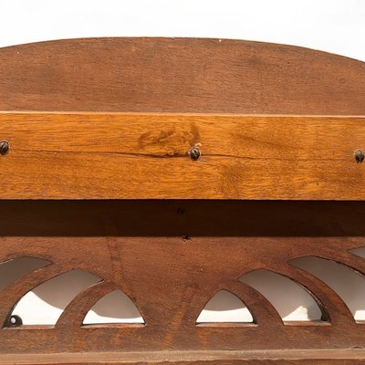 Art Nouveau Coat Hanger with 4 Plastic Brass Hooks, 1890s for sale