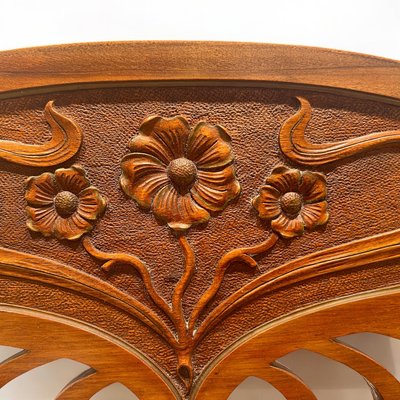 Art Nouveau Coat Hanger with 4 Plastic Brass Hooks, 1890s for sale
