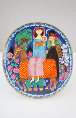 Christmas Pottery Plate by Stig Lindberg for Gustavsberg, Sweden