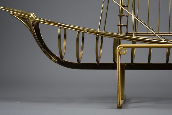 Curtis Jere, Sailboat Sculpture, 1976, Brass for sale at Pamono