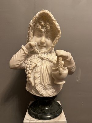 Bust of a Young Child, 1850, Alabaster for sale at Pamono