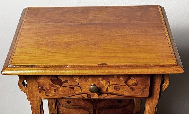 Table De Chevet Argentée Ornée De Feuilles - 55cm, Moderne, Sans Marque