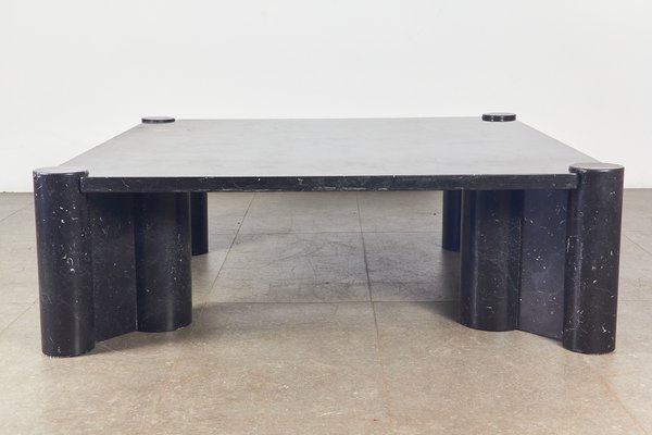 Jumbo Model Black Marble Coffee Table by Gae Aulenti for