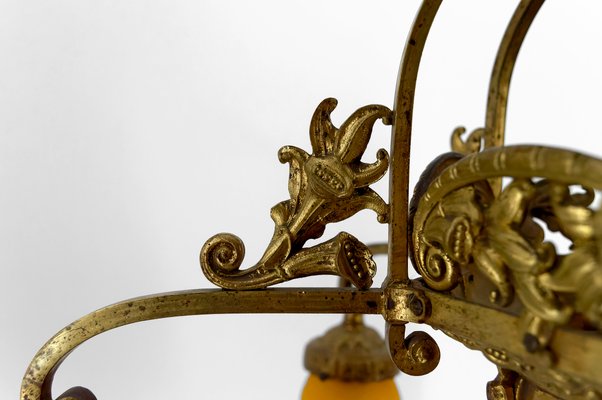 Lustre en verre camée Muller Freres - En vente sur