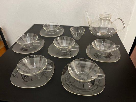 Bauhaus Tea Service in Jena Glas by Wilhelm Wagenfeld for Jenaer