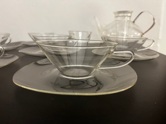 Bauhaus Tea Service in Jena Glas by Wilhelm Wagenfeld for Jenaer