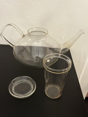 Bauhaus Tea Service in Jena Glas by Wilhelm Wagenfeld for Jenaer